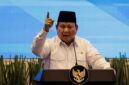 Indonesias President Prabowo Subianto speaks during the launch of a new system for directly transferring allowances to regional public school teachers' bank accounts at the Primary and Secondary Education Ministry in Jakarta on March 13, 2025. (Photo by Yasuyoshi CHIBA / AFP)