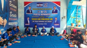 HUT Ke-25 Partai Demokrat, DPC Sumenep Gaungkan Semangat Mengabdi di Momentum Maulid Nabi