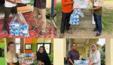 Tim PT SBL salurkan 39350 masker kepada warga yang terdampak kabut asap di Sentajo Raya Kuansing