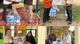 Tim PT SBL salurkan 39350 masker kepada warga yang terdampak kabut asap di Sentajo Raya Kuansing
